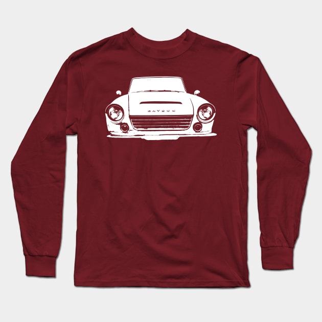 Datsun Roadster 1960s classic car white monoblock Long Sleeve T-Shirt by soitwouldseem